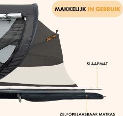 Deryan Peuter Luxe Campingbedje – Inclusief Zelfopblaasbare Matras - Zwart -Kinderwagens Winkel 1200x1132 5
