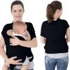 Baby Mama Draagdoek Zwart - Rekbaar - Biologisch Katoen - Ergonomisch - Draagzak - Tot 15KG