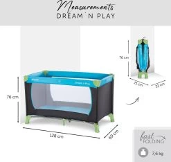 Hauck Dream N Play Campingbedje - Waterblue -Kinderwagens Winkel 1200x1139 11