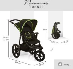 Hauck Runner Kinderwagen - Zwart/Neon Geel -Kinderwagens Winkel 1200x1139 9