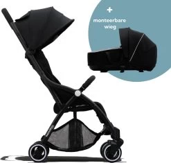 Hamilton By Yoop S1 Plus Buggy Met Monteerbare Premium Wieg – Nieuwer En Hoger 2023 Model - Stroller Met One Hand Folding Technologie – Zwart/Antraciet - Licht, Verstelbaar, Wendbaar - Geschikt Van 0 Maanden Tot 4 Jaar