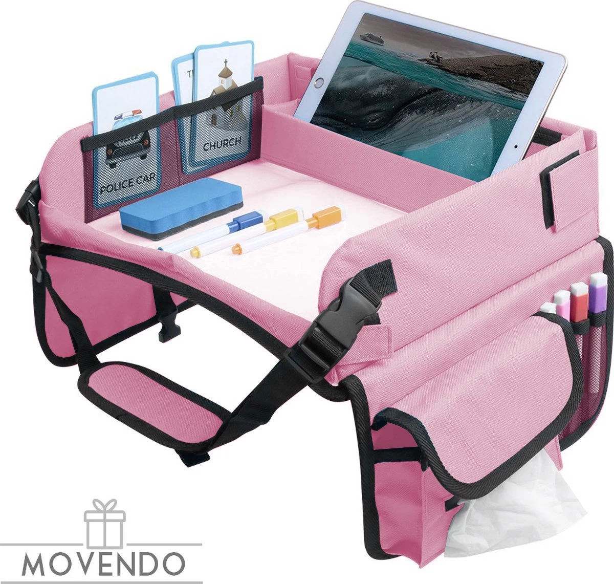 ‘’MOVENDO’’ Reistafel Voor Auto Kinderen – Autotafel – Speeltafel Auto – Travel Tray – Tekentafel – Opvouwbaar Met Tablethouder - Roze 1 ‘’MOVENDO’’ Reistafel Voor Auto Kinderen – Autotafel – Speeltafel Auto – Travel Tray – Tekentafel – Opvouwbaar Met Tablethouder - Roze