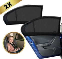 MostEssential Premium Zonnescherm Auto Baby – Zonnescherm Auto Zijruit - Zonwering Auto Voor Baby En Kind – UV Protectie - Zonder Zuignappen - Inclusief Luxe Opbergtas