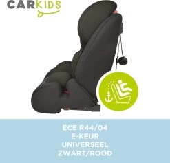 Carkids Verstelbaar Kinderautostoeltje Zwart En Rood | Kinderautostoel Groep 1-2-3 Met Isofix En Top Tether Connector | Kinderen Van 9 Maanden -12 Jaar | 9-36 Kg -Kinderwagens Winkel 1200x1150 12