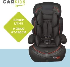 Carkids Verstelbaar Kinderautostoeltje Zwart En Rood | Kinderautostoel Groep 1-2-3 | Kinderen Van 9 Maanden-12 Jaar | 9-36 Kg -Kinderwagens Winkel 1200x1150 18