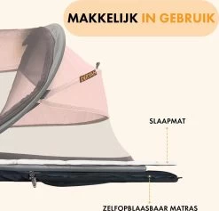 Deryan Baby Luxe Campingbedje – Inclusief Zelfopblaasbare Matras - Rose -Kinderwagens Winkel 1200x1151 10