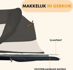 Deryan Baby Luxe Campingbedje – Inclusief Zelfopblaasbare Matras - Zwart -Kinderwagens Winkel 1200x1151 7