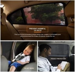 Merkloos 2 Stuks Auto-zonnescherm SPF 30+ Groot Voor Babyblok UV-stralen - Bescherm Uw Kinderen En Dieren – Zwart -Kinderwagens Winkel 1200x1152 7