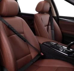 Merkloos Luxe Gordelhoes - Auto Gordelbeschermer - Gordelkussen - Zwart - 2 Stuks Gordelbeschermers -Kinderwagens Winkel 1200x1153