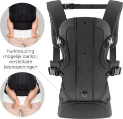 Fillikid Draagzak/Doek - 4 In 1 Ergonomische Buikdrager En Rugdrager - Zwart -Kinderwagens Winkel 1200x1155 13