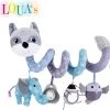 Louas Boxspiraal Vosje Grijs - Grijpspeelgoed - Speelboog Baby - Baby Spiraal - Wagenspanner - Kinderwagen Knuffels - Boxspiraal Baby - Autostoelspeeltje - Maxi Cosi Speeltje - Box Spiraal Baby