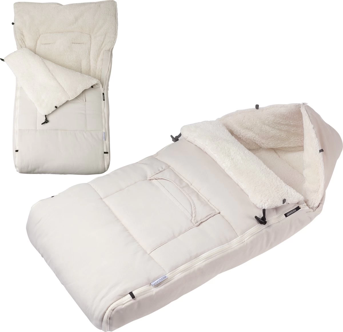 Monzana Kinderwagen Voetenzak Beige | Teddy | Maxi-Cosi | Met Opbergtas 1 Monzana Kinderwagen Voetenzak Beige | Teddy | Maxi-Cosi | Met Opbergtas