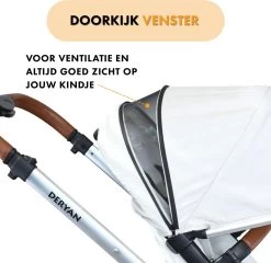 Deryan Evy Kinderwagen - Duo Kinderwagen - Uitbreidbaar - Inclusief Reiswieg - Creme -Kinderwagens Winkel 1200x1164 4