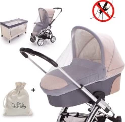 Universele Klamboe – Muggen- & Insectengaas Babybed – Muskieten En Muggennet – Voor Ledikant Kinderwagen Campingbedje – Wit