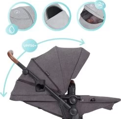 Kinderkraft B-Tour Ash Grey 3-in-1 Combi Kinderwagen Incl. Autostoel KSBTOU00DGR3000 -Kinderwagens Winkel 1200x1174 14