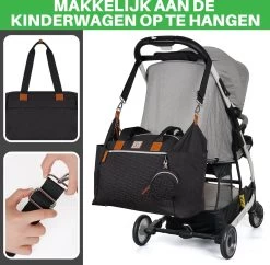 Brisby Slijtvaste Luiertas - Verzorgingstas Groot -Zwart - Inclusief Verschoonmatje - Isoleervakken - Fopspeen Houder - Makkelijk Te Bevestigen Aan De Kinderwagen -Kinderwagens Winkel 1200x1174 7