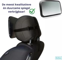 Nelbar Autospiegel Baby Verstelbaar – Achteruitkijkspiegel – Drempelproef – Baby Spiegel Auto Achterbank – Achteruitkijk Spiegel – 360 Graden Verstelbaar – XL Formaat -Kinderwagens Winkel 1200x1177