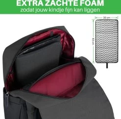 Brisby Slijtvaste Luiertas – Verzorgingstas - Two Tone Zwart En Donkergrijs - Inclusief Verschoonmatje - Isoleervakken - Met Geïntegreerde Kinderwagen Haken -Kinderwagens Winkel 1200x1179 4