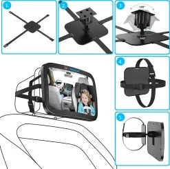 Adabol Autospiegel Baby – Achteruitkijkspiegel – Veiligheid – Baby Autospiegel – Kinderspiegel – Baby On Board -Kinderwagens Winkel 1200x1191