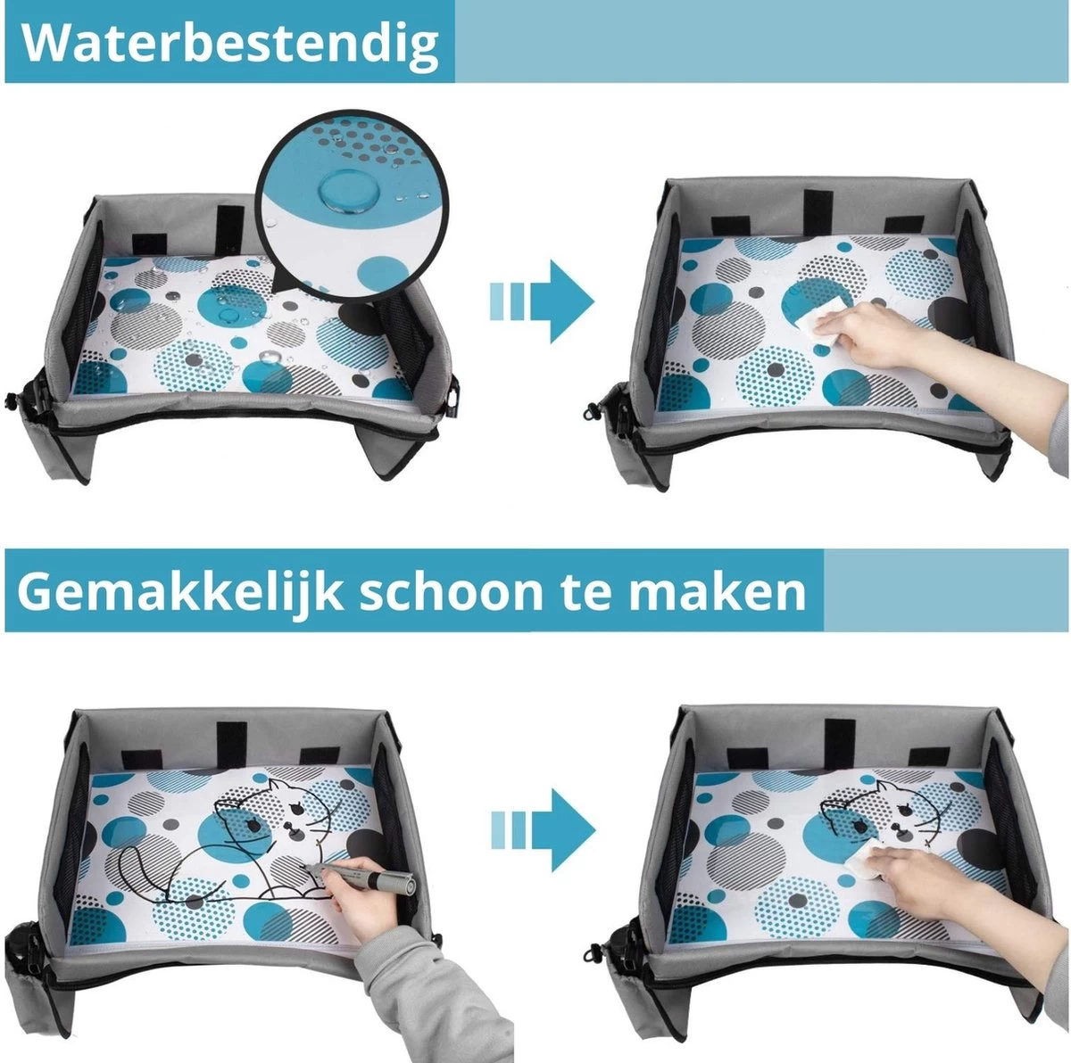 Premium Reistafel Voor Kinderen - Inclusief Tablethouder + Gratis Draagtas En Potloden - Auto Organizer - Playtray - Opvouwbaar - Speeltafel Auto - Tekentafel Auto - Grijs 4 Premium Reistafel Voor Kinderen - Inclusief Tablethouder + Gratis Draagtas En Potloden - Auto Organizer - Playtray - Opvouwbaar - Speeltafel Auto - Tekentafel Auto - Grijs - Afbeelding 4