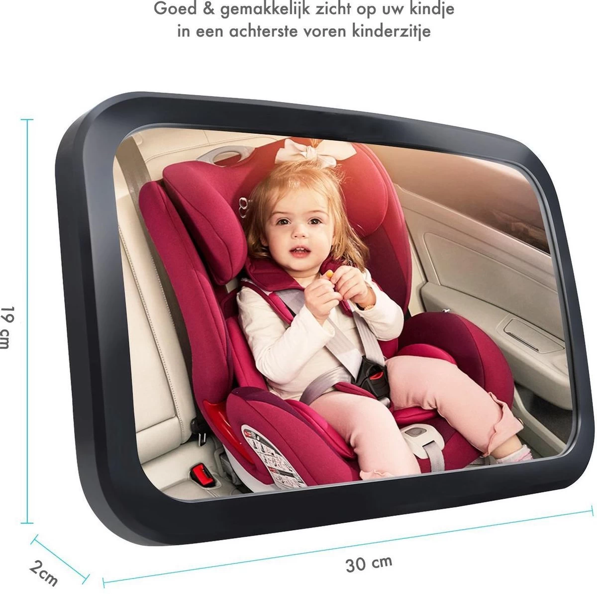 Merkloos Achterbank Spiegel Voor Baby & Kind - Auto Accessoires - Shatterproof - Zwarte A3 Verstelbare Monitor 2 Merkloos Achterbank Spiegel Voor Baby & Kind - Auto Accessoires - Shatterproof - Zwarte A3 Verstelbare Monitor - Afbeelding 2