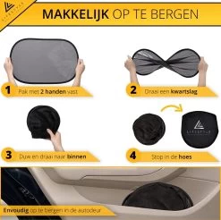 Lifestyle Living Zonnescherm Auto Zijruit – Zonwering Voor Baby En Kind – Zonder Zuignappen – UV Protectie – 2 Stuks – 51 X 31CM – Statisch - Zelfklevend -Kinderwagens Winkel 1200x1196 4