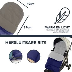Achaté Voetenzak - Voor Kinderwagen Of Stoeltje – Baby Slaapzak - Autostoel - Donkerblauw -Kinderwagens Winkel 1200x1197 14