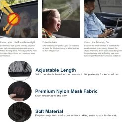 CUBEXCOM® Auto Zonnescherm, Autoraamschaduwen Voor Baby, Kinderen, Volwassenen En Huisdieren, 2 STUKS, Autoruit Zonwering, Universele Zonnescherm Zonnewering, Auto Klamboe Gordijn, UV Zonbescherming Protectie, Anti-Verblinding -Kinderwagens Winkel 1200x1197
