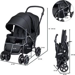 Deryan Luxe Elena Dubbele Buggy- Duo Buggy – Tandem Buggy – Compact En Lichtgewicht -Kinderwagens Winkel 1200x1197 8