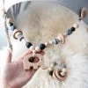 Littlecutiez - Wagenspanner Dombo - Olifant - Gehaakt - Hout - Kralen - Kinderwagen - Buggy - Kraamcadeau - Baby - Zilver