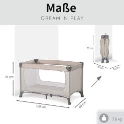 Hauck Dream N Play Campingbedje Set - Met Matras En Muggennet - Beige -Kinderwagens Winkel 1200x1199 20