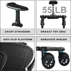 Merkloos Kinderwagen/Buggy Meerijdplankje - Kant & Klaar - In Elkaar Gezet - Universeel – Met Zitje – Verstelbaar – Zwart -Kinderwagens Winkel 1200x1200 1066