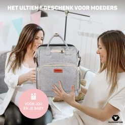 Vulpes BabyCare® Luiertas Rugzak - Luiertassen Met Babybed - Grote Luiertas Met Wieg- Luiertas Verzorgingstas Met Babybedje - Verzorgingsrugzak - Grijs -Kinderwagens Winkel 1200x1200 1358