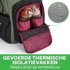 Brisby Slijtvaste Luiertas – Verzorgingstas - Two Tone Groen En Zwart - Inclusief Verschoonmatje - Isoleervakken - Met Geïntegreerde Kinderwagen Haken -Kinderwagens Winkel 1200x1200 1462