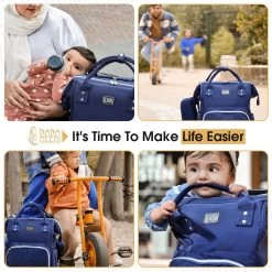 NanaBeebi Luiertas - Rugzak - Met Isoleervak - Blauw- Inclusief Flessenwarmhouder En Kinderwagenhaken -Kinderwagens Winkel 1200x1200 1478