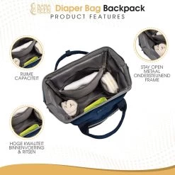 NanaBeebi Luiertas - Rugzak - Met Isoleervak - Blauw- Inclusief Flessenwarmhouder En Kinderwagenhaken -Kinderwagens Winkel 1200x1200 1481