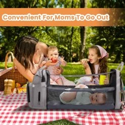 Product Plaza - Luier- En Verzorgingstas - Baby Rug Tas Met Bed - Reis Rugzak - Grote Capaciteit - Jongens En Meisjes - Grijs - Luier Tas - Verzorgingstas Baby - Uitschuifbaar Verschoon/ Slaap Bedje – Multifunctionele Rugzak 0-1 Jaar – -Kinderwagens Winkel 1200x1200 1576