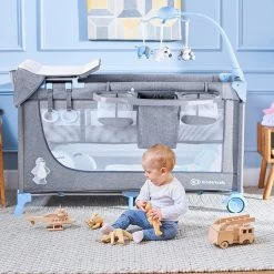 Kinderkraft Joy Luxe - Campingbed Met Schommelfunctie Blauw -Kinderwagens Winkel 1200x1200 1602