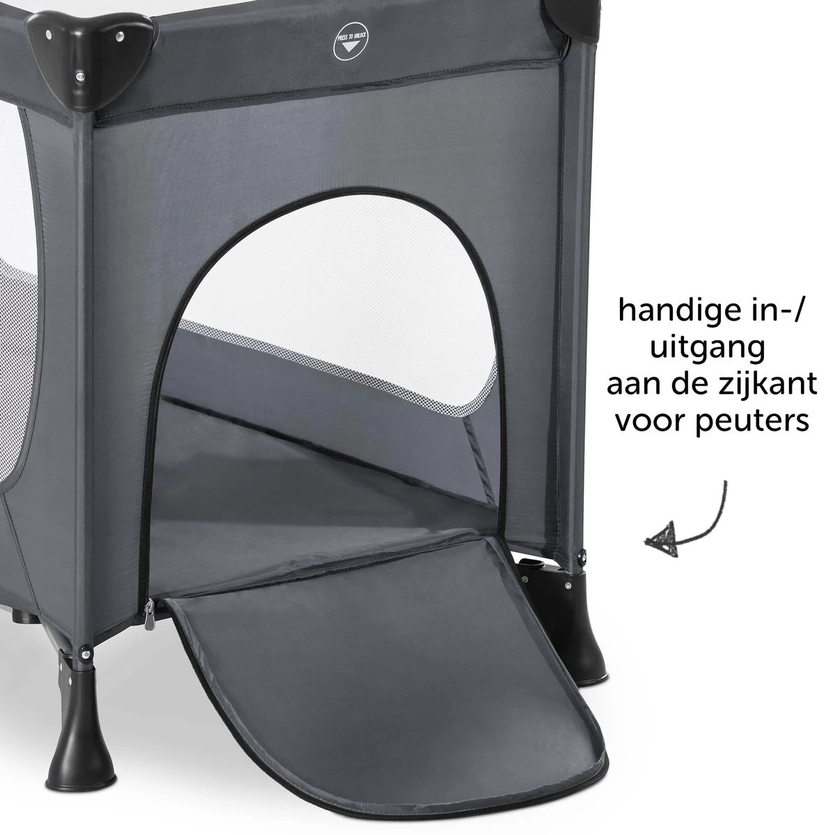 Hauck Dream N Play Plus Campingbedje Set - Met Matras En Muggennet - Grijs 5 Hauck Dream N Play Plus Campingbedje Set - Met Matras En Muggennet - Grijs - Afbeelding 5