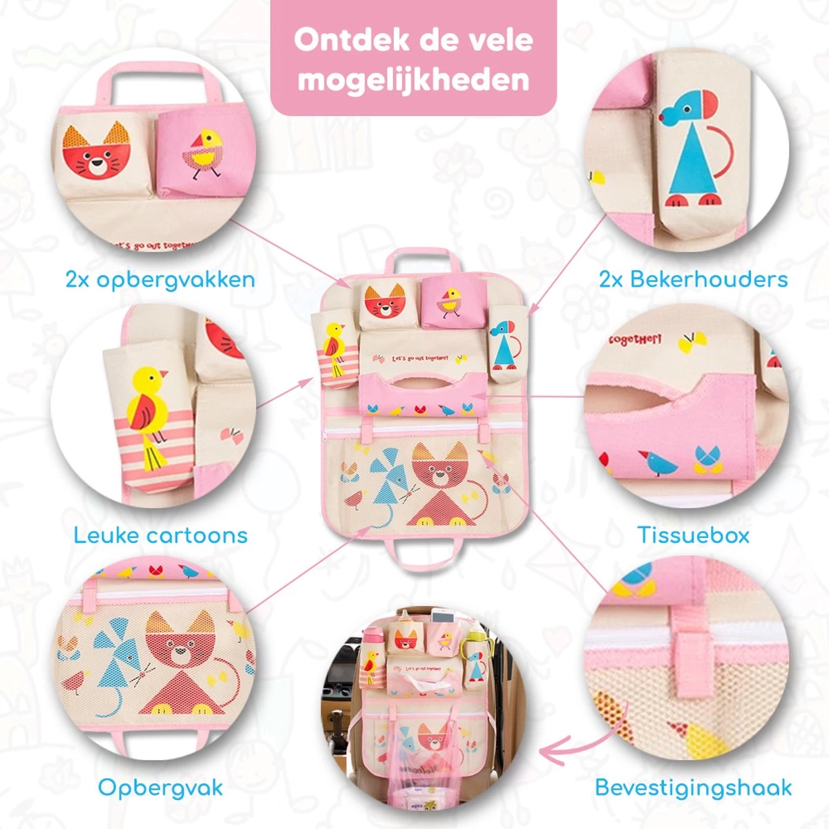 Merkloos Bablue Autostoel Organizer Voor Kinderen - Roze - Veel Verschillende Vakjes - Leuke Vormgeving - Autostoel Beschermer Voor Kinderen - Auto Organizer Kind - Reistafel Voor Kinderen - Auto Organizer Kinderen - Autostoel Tafeltje Kind 7 Merkloos Bablue Autostoel Organizer Voor Kinderen - Roze - Veel Verschillende Vakjes - Leuke Vormgeving - Autostoel Beschermer Voor Kinderen - Auto Organizer Kind - Reistafel Voor Kinderen - Auto Organizer Kinderen - Autostoel Tafeltje Kind - Afbeelding 7