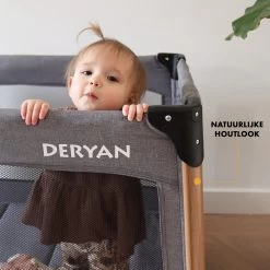 Deryan Luxe Campingbed Compleet - 120x60cm - Bodemverhoger - Verschoonblad - Opbergmand - Grijs -Kinderwagens Winkel 1200x1200 1664