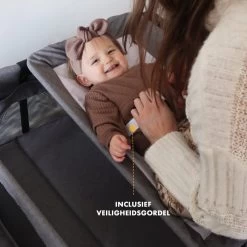 Deryan Luxe Campingbed Compleet - 120x60cm - Bodemverhoger - Verschoonblad - Opbergmand - Grijs -Kinderwagens Winkel 1200x1200 1665