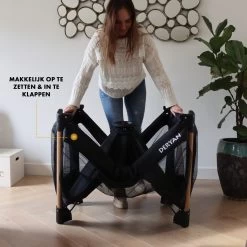 Deryan Luxe Campingbed Compleet - 120x60cm - Bodemverhoger - Verschoonblad - Opbergmand - Zwart -Kinderwagens Winkel 1200x1200 1676