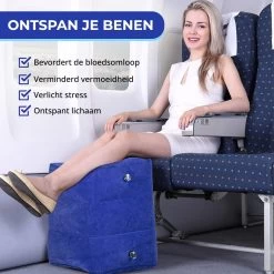 Merkloos Voetensteun - Vliegtuigbedje - Premium Quality XL - Reisbedje - Met Speciale Draagtas - Vliegtuig Kussen - Voetenbankje Of Poef - Met Slaapmasker & Pomp - Grijs -Kinderwagens Winkel 1200x1200 1734