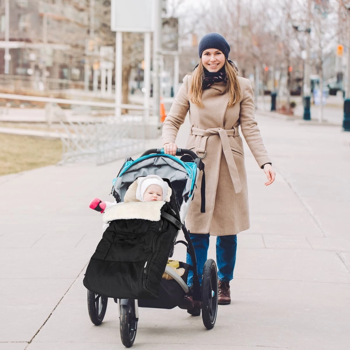 Monzana Kinderwagen Voetenzak Beige | Teddy | Maxi-Cosi | Met Opbergtas 7 Monzana Kinderwagen Voetenzak Beige | Teddy | Maxi-Cosi | Met Opbergtas - Afbeelding 7