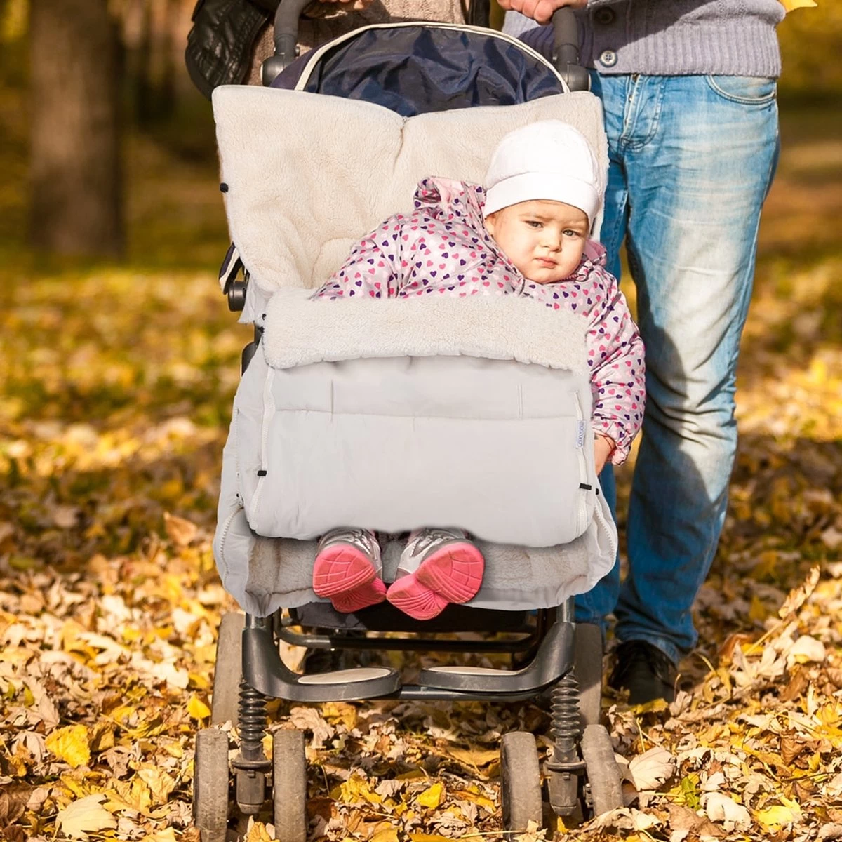 Monzana Kinderwagen Voetenzak Beige | Teddy | Maxi-Cosi | Met Opbergtas 11 Monzana Kinderwagen Voetenzak Beige | Teddy | Maxi-Cosi | Met Opbergtas - Afbeelding 11