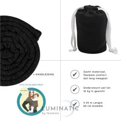 Baby Draagdoek - Babywrap - Baby Carrier - Babydrager - Buikdrager Baby – Baby Draagzak - Baby Sling | Luminatic® | Ergonomisch | Met Tasje | Zwart -Kinderwagens Winkel 1200x1200 2034