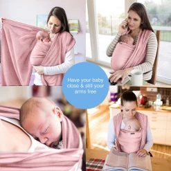 Makimaja Baby Sling - Roze - Hoge Kwaliteit 100% Natuurlijk Katoen Baby Sling - Baby Sling Pasgeborene En Baby's Tot 15 Kg - Plus Inclusief: Baby Slabbetje -Kinderwagens Winkel 1200x1200 2218