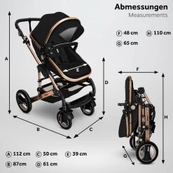 KIDUKU- 3 In 1 Combi-kinderwagen- Zwart/goud- Buggy Incl. Autostoeltje-regenhoes- Inklapbaar 16 KIDUKU- 3 In 1 Combi-kinderwagen- Zwart/goud- Buggy Incl. Autostoeltje-regenhoes- Inklapbaar -Kinderwagens Winkel 1200x1200 2251