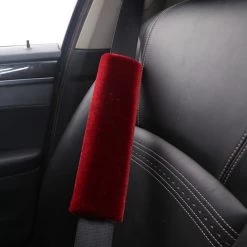 Hazlö Luxe Gordelhoezen - Extra Zacht - Schouderhoezen - Gordelkussen - Auto Gordel Beschermer - Gordel Beschermer - Gordelhoes - 2 Stuks - Rood